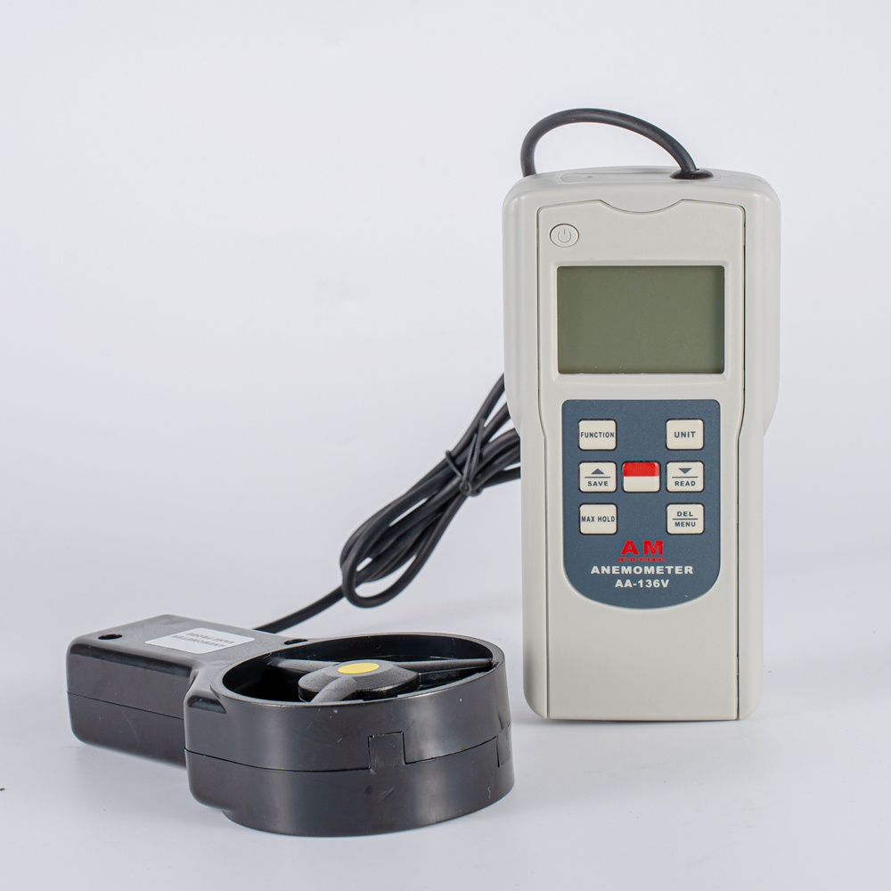 AA-136A Digital Wind Speed Measurement Temperature Tester Handheld Anemometer Lcd Display Air Flow Speed Wind Meter