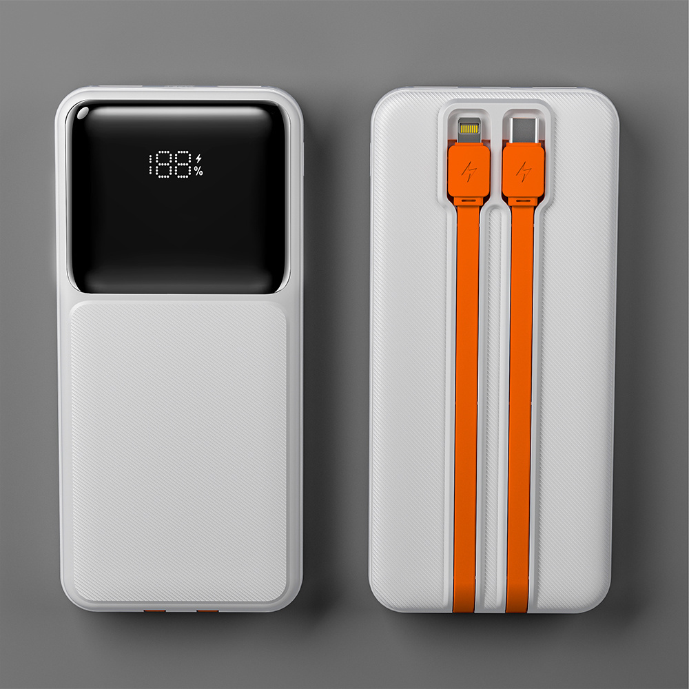 New Arrival Hot Sale Fast Charging Portable Power Banks Charger 2 in1 Built in Cables 20000mAh Power Bank