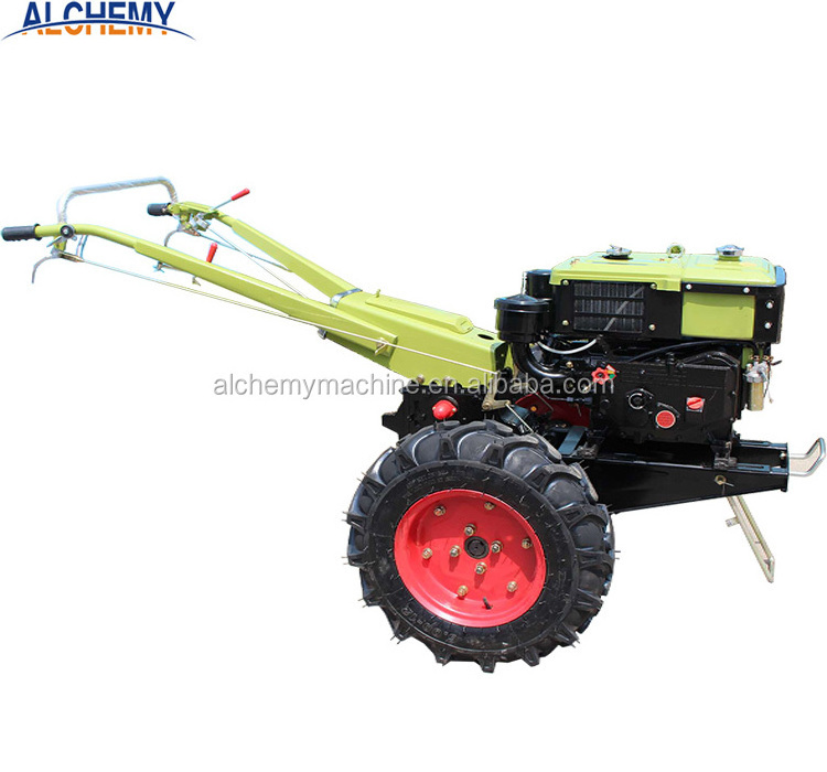 12hp diesel engine two wheels walk behind tractor for sale in Peru