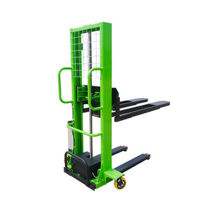 The Best Sale 500kg 1000kg self loading portable forklift 1500kg mini small hand manual semi electric self load lifting stacker