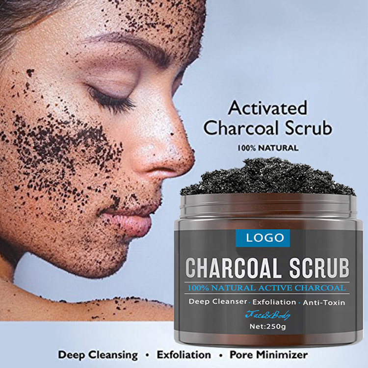 Private Label Exfoliating Scrub Natural Organic Body Skin Care Charcoal Men Face Scrub