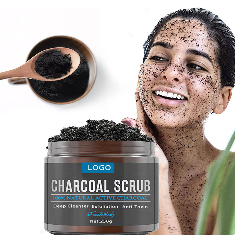 Private Label Exfoliating Scrub Natural Organic Body Skin Care Charcoal Men Face Scrub