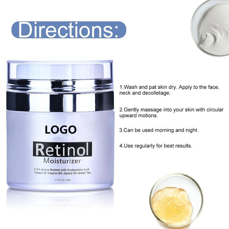 Retinol Anti Aging Cream Private Label Skin Care Organic Anti Aging Night Cream Facial Whitening Moisturizer 2.5% Retinol Cream