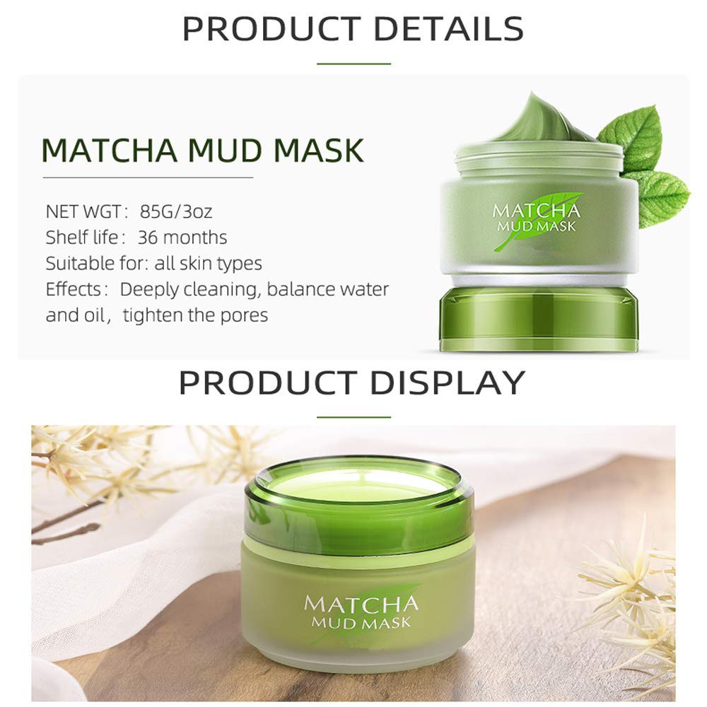 OEM Private Label Clay Mask Green Tea Face Care Moisturizing Exfoliating Deep Cleansing Anti Ance Mud Mask Green Tea Clay Mask