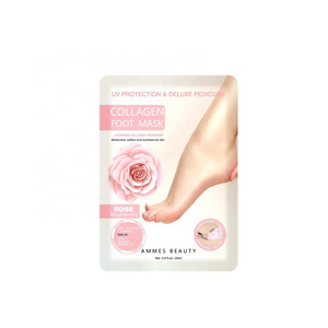 Private Label Callus Soften Collagen Foot Mask Nail Salon Spa Treatment Removable Toe-tips Pedicure Collagen Socks for Foot Care