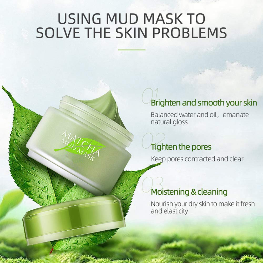 OEM Private Label Clay Mask Green Tea Face Care Moisturizing Exfoliating Deep Cleansing Anti Ance Mud Mask Green Tea Clay Mask