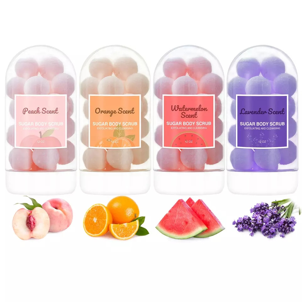 Private Label Body Scrub Exfoliator Natural Organic Vegan Exfoliating Candy Sugar Body Scrub Cubes