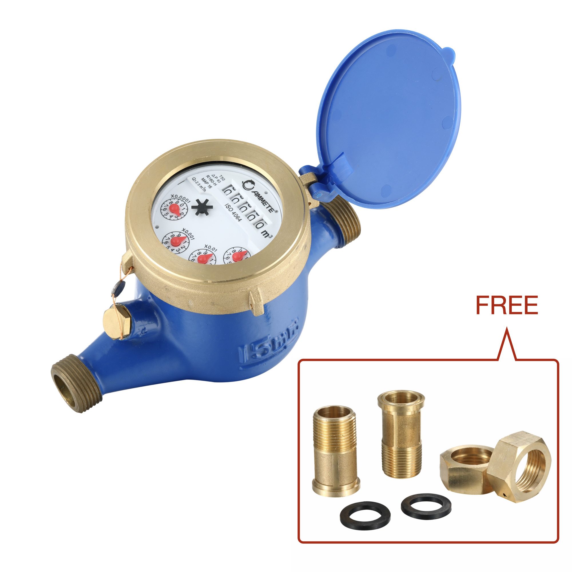 water flow rate meter hot water meter multi jet dry water meter 1/2'' DN15 digital water flow meter