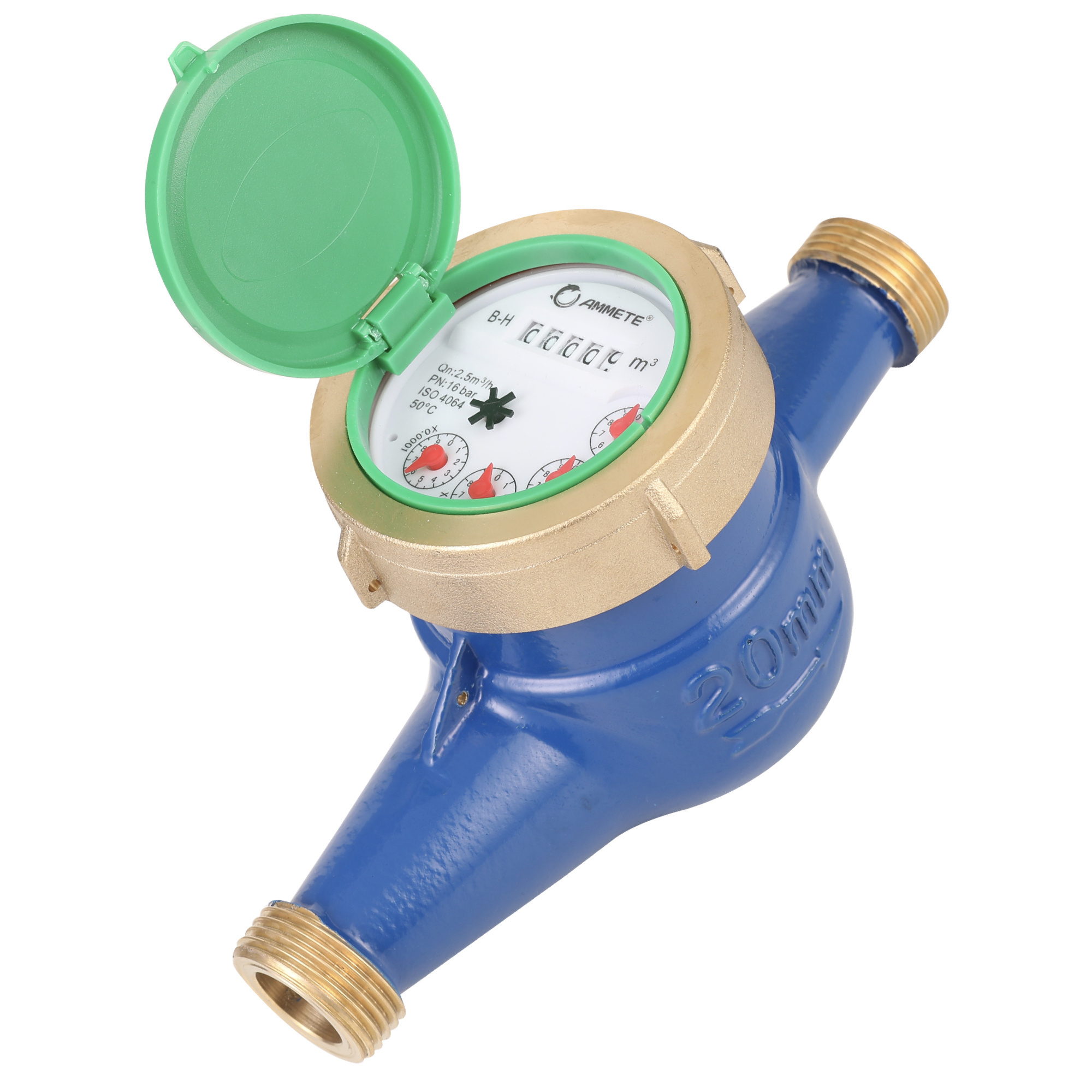 water flow rate meter hot water meter multi jet dry water meter 1/2'' DN15 digital water flow meter