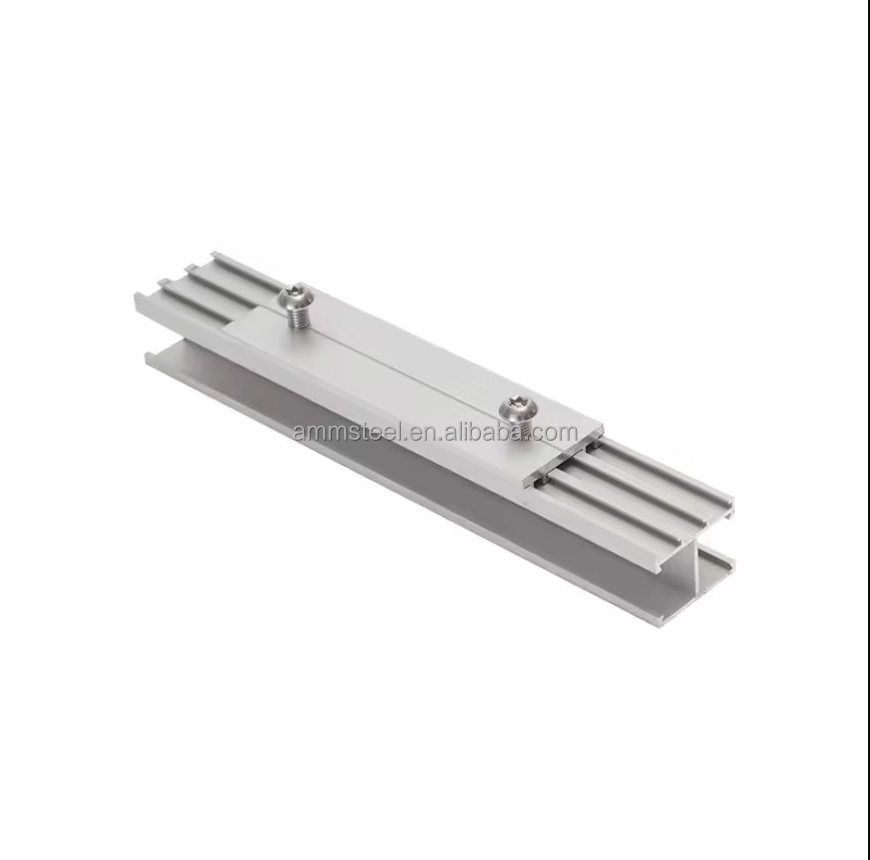 Aluminum profile Solar frame aluminum alloy photovoltaic panel frame Photovoltaic bracket guide rail, H-shaped guide rail