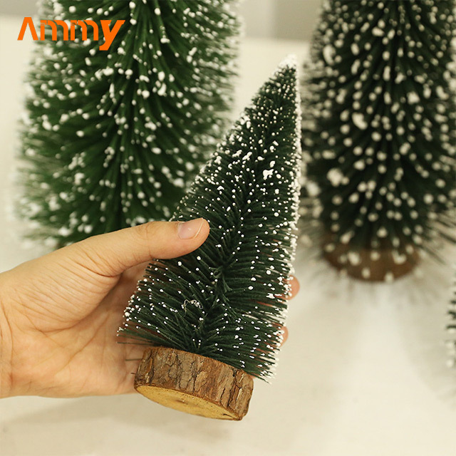 Ammy Christmas decorations white cedar mini Christmas tree pine needles desktop ornaments small trees wholesale