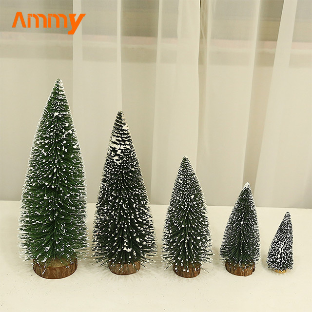 Ammy Christmas decorations white cedar mini Christmas tree pine needles desktop ornaments small trees wholesale