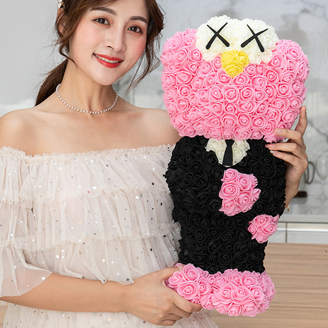 Ammy Sell high quality Foam artificial flowers Sesame Street doll gift Pe rose flowers Flower box rose