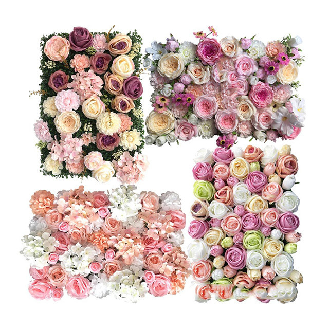 Ammy Customized Flower Wall Panel Backdrop Luxury Wedding flowers Wall Silk Roses birthday party backdrop salon wall decorations