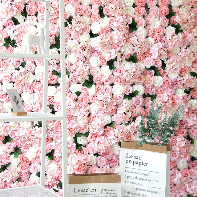 Ammy Customized Flower Wall Panel Backdrop Luxury Wedding flowers Wall Silk Roses birthday party backdrop salon wall decorations