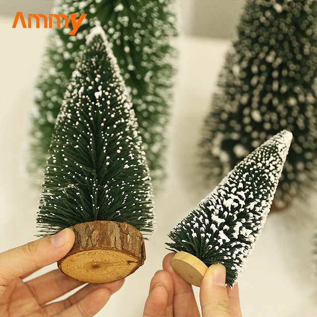 Ammy Christmas decorations white cedar mini Christmas tree pine needles desktop ornaments small trees wholesale