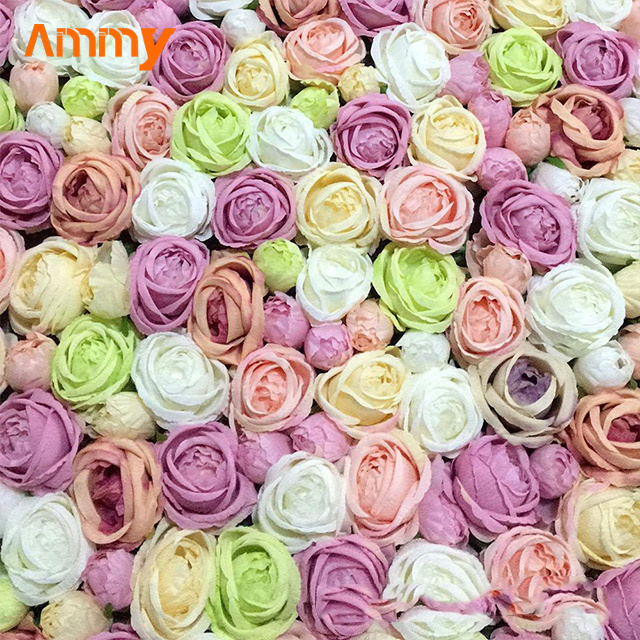 Ammy Customized Flower Wall Panel Backdrop Luxury Wedding flowers Wall Silk Roses birthday party backdrop salon wall decorations