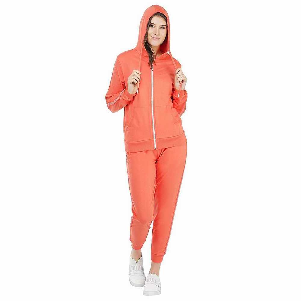 Street Wear Tracksuits For Ladies In Orange Color Casual Women's Sweat Suits