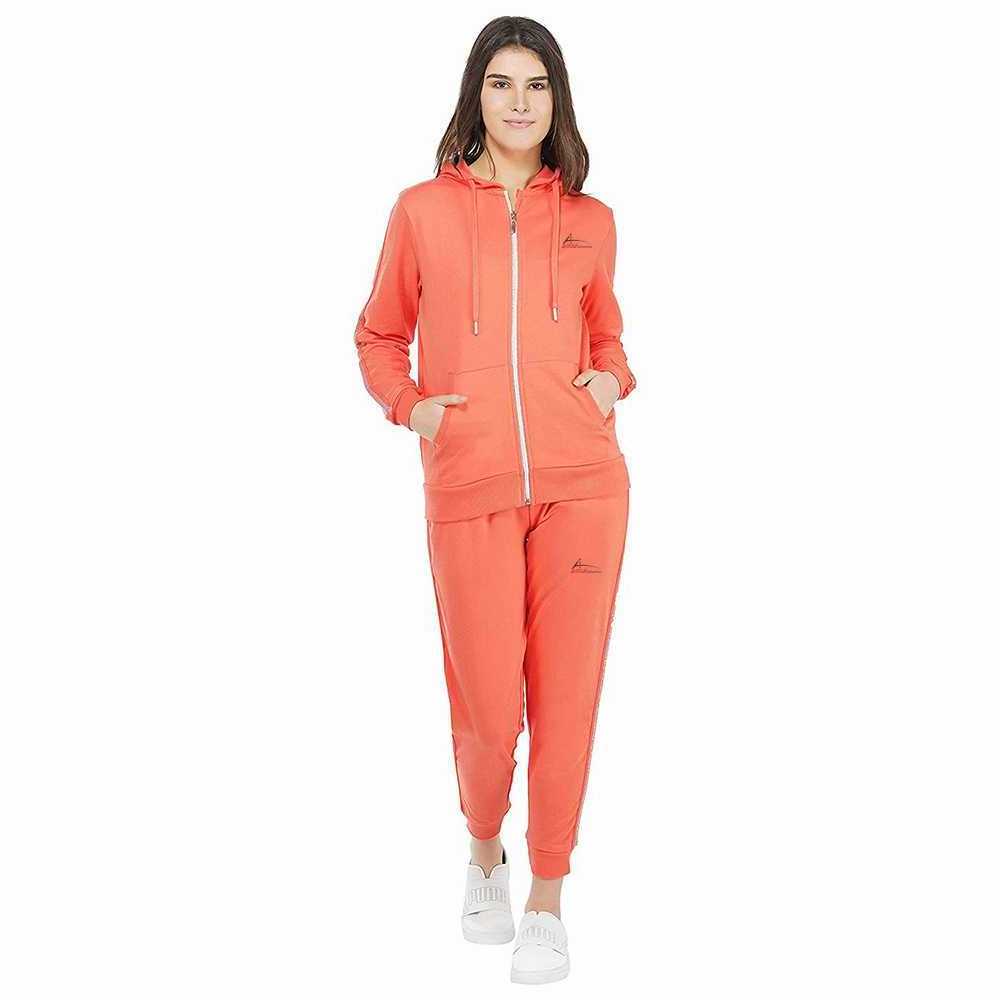 Street Wear Tracksuits For Ladies In Orange Color Casual Women's Sweat Suits