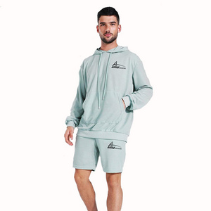 Men's collection Kangaroo pockets drawstring hoodies with casual jogging sets for adult boys /oversized hoodies set