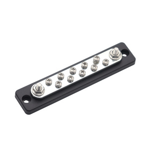 Amomd 10-Way 48V DC Terminal Copper Bus Bar 150A Current Rating Steel ABS Stainless Steel for Car RV Marine Solar