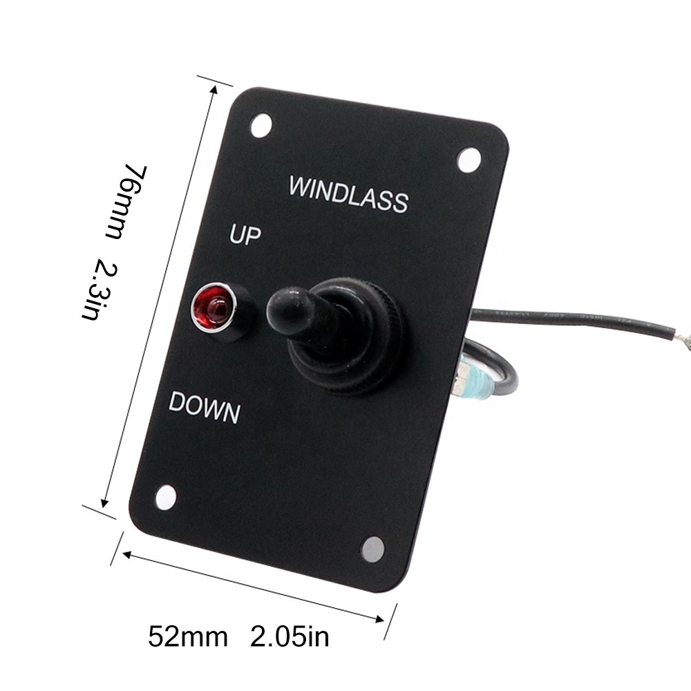 Amomd 12V LED Light Anchor Windlass Waterproof Marine Toggle Switch Panel On-Off Rocker Switches for Boat CE Certified