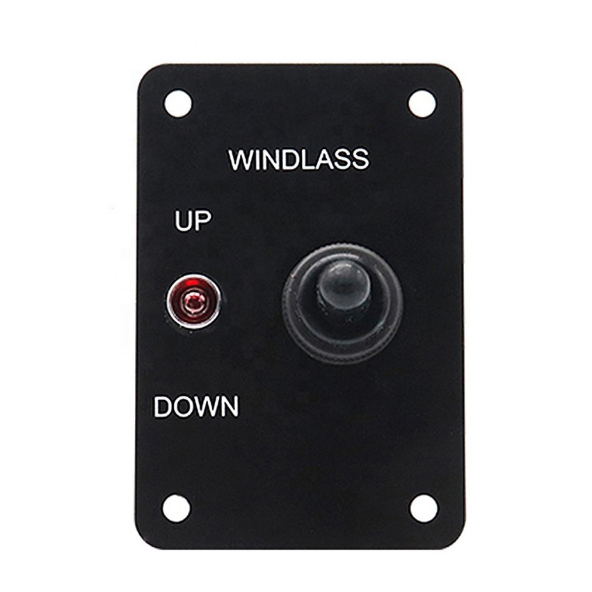 Amomd 12V LED Light Anchor Windlass Waterproof Marine Toggle Switch Panel On-Off Rocker Switches for Boat CE Certified