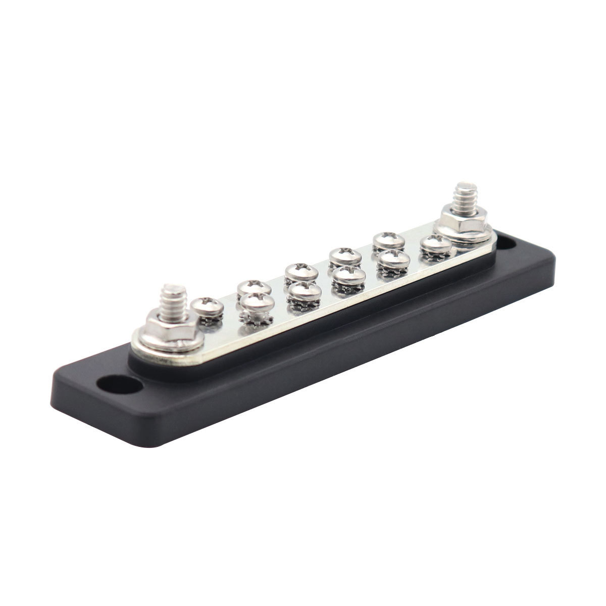 Amomd 10-Way 48V DC Terminal Copper Bus Bar 150A Current Rating Steel ABS Stainless Steel for Car RV Marine Solar