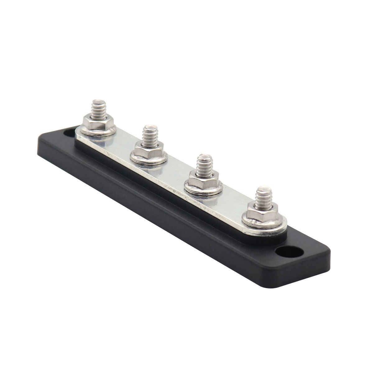 Amomd 4-Way 100A 48V DC Screw Terminal Block Copper Bus Bar for Power Distribution Vehicle Modification Parts