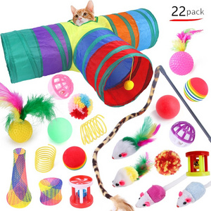 22 Pieces Outdoor Cat Tunnel Set Interactive Cat Toys Catnip Toys Tunnel Toys Set