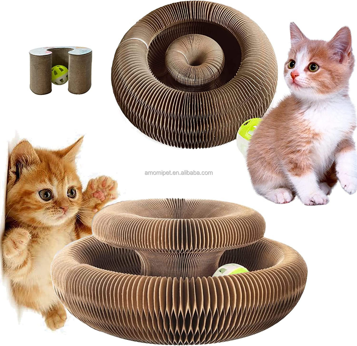 Magic Organ Cat Scratching Board Interactive Cat Scratching Pad Cat Scratcher Toy with Ball