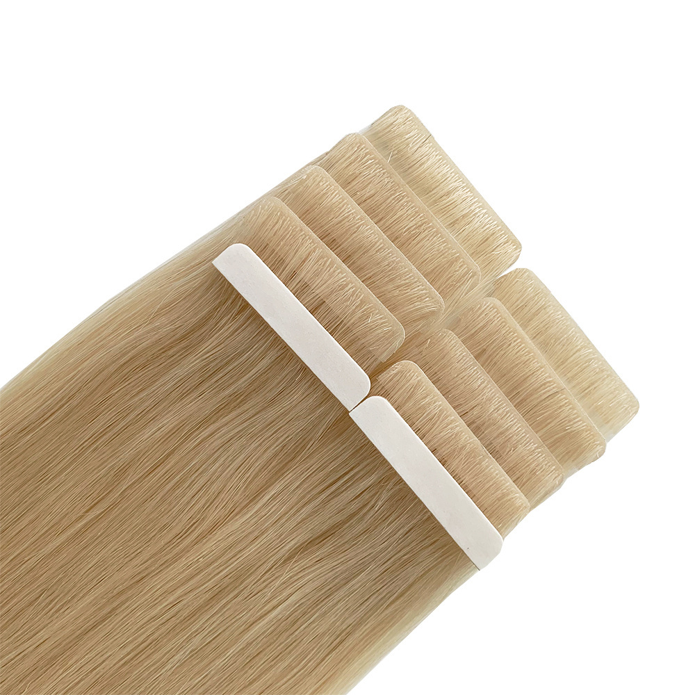 Russian Invisible Adhesive Tape Hair Extension Double Drawn Wholesale Blonde Human Double Side Remy Tape In Extension