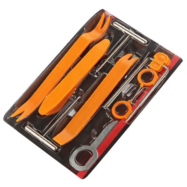 0.28Kg Weight Orange Abs Irom Door Clip Panel Trim Removal Car Auto Radio Unlock 12 Piece Vehicle Tool