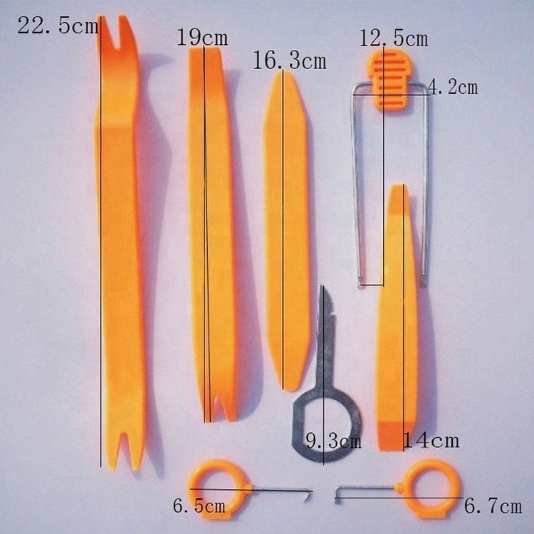 0.28Kg Weight Orange Abs Irom Door Clip Panel Trim Removal Car Auto Radio Unlock 12 Piece Vehicle Tool