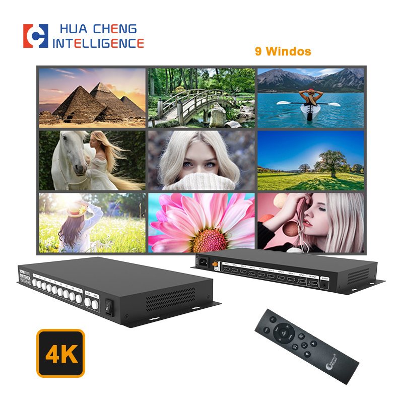 AMS-QMV-H9 Video Wall Multi-image Seamless Switching De nuevo visor Splitter  Controller 9 In 1 Out Lcd Led TV Screens