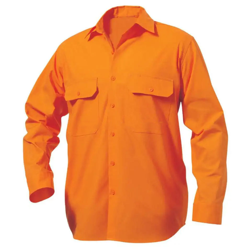 New Design Blue Fabric Snap Buttons Flame Resistant 100% Cotton FR Shirt Welding Suits For Industrial Welders All Sizes