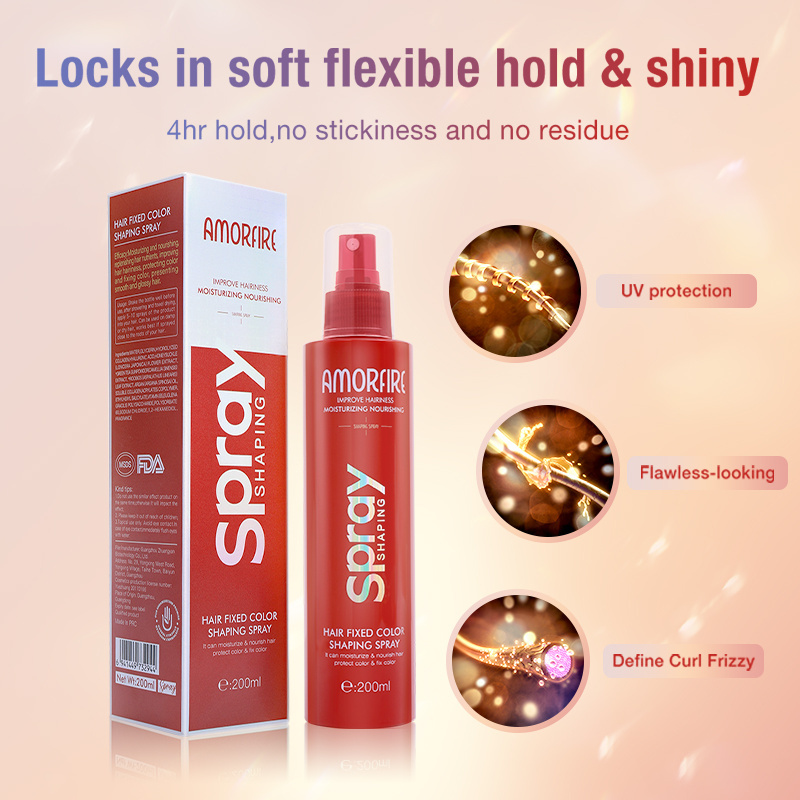 Hot sale private label Amorfire Hair Styling Spray With Leave-in Hair Styling To  Long-lasting Holding for All Hair Types