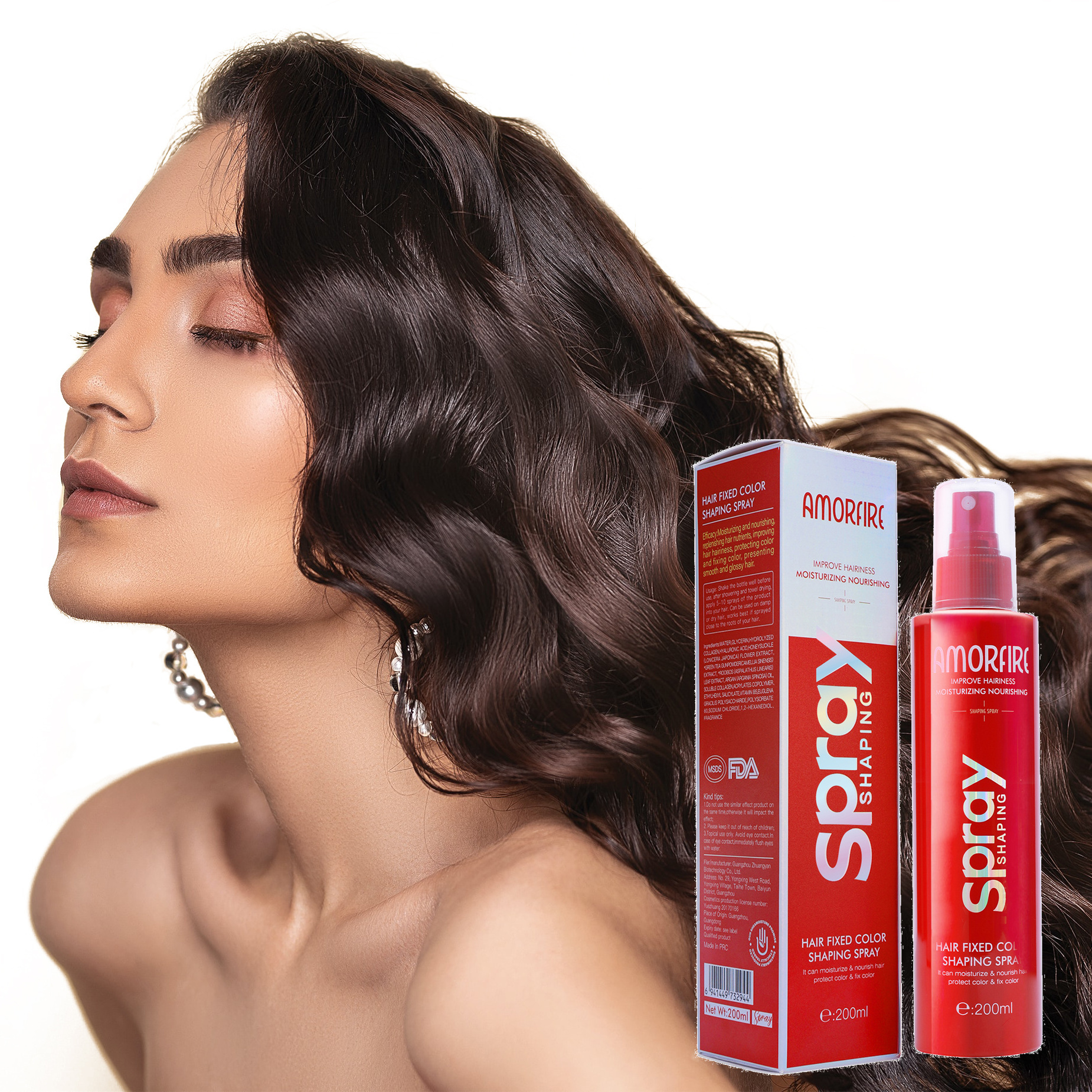 Hot sale private label Amorfire Hair Styling Spray With Leave-in Hair Styling To  Long-lasting Holding for All Hair Types