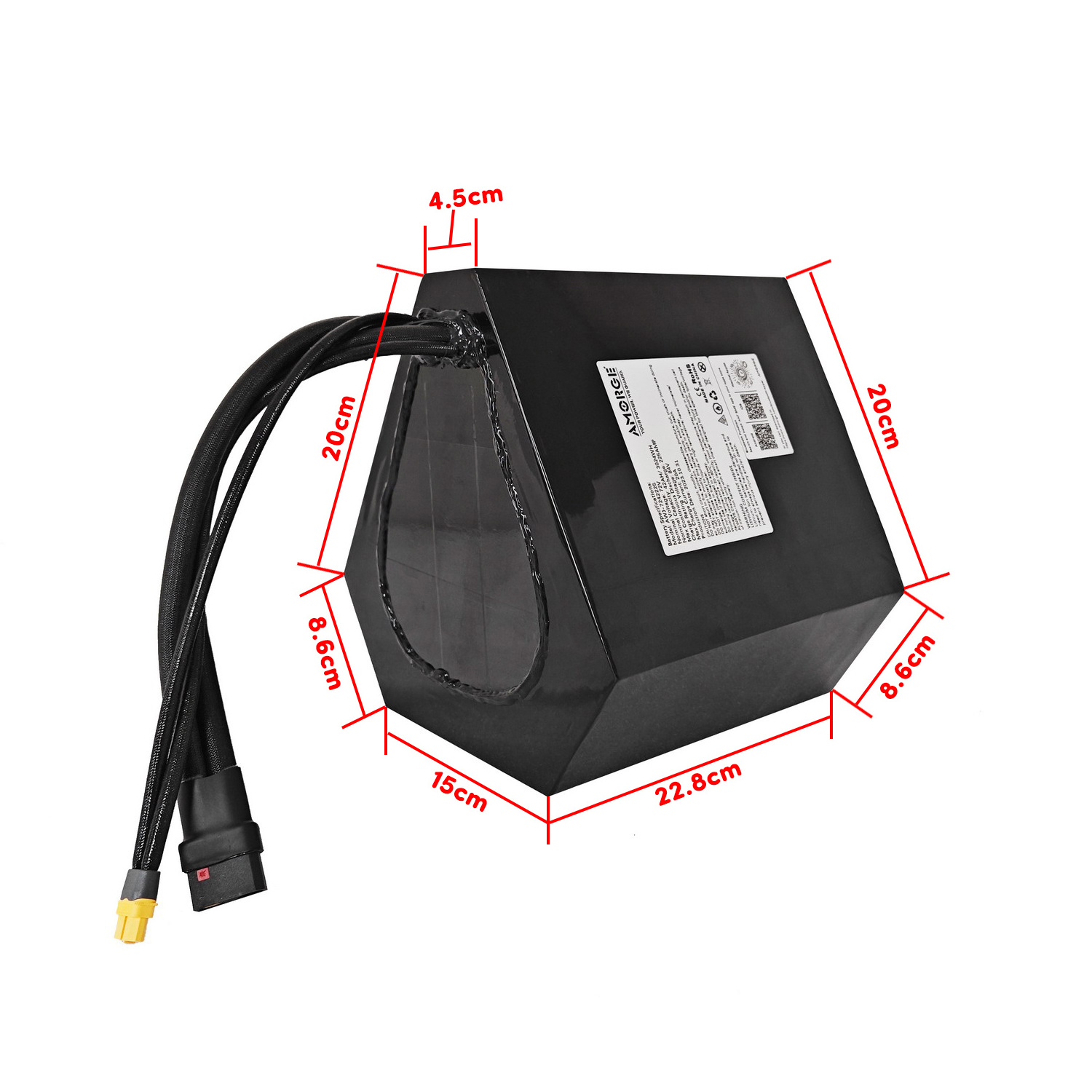 Amorge Customized size 72v 42v 225A battery pack  with ANT Bluetooth BMS