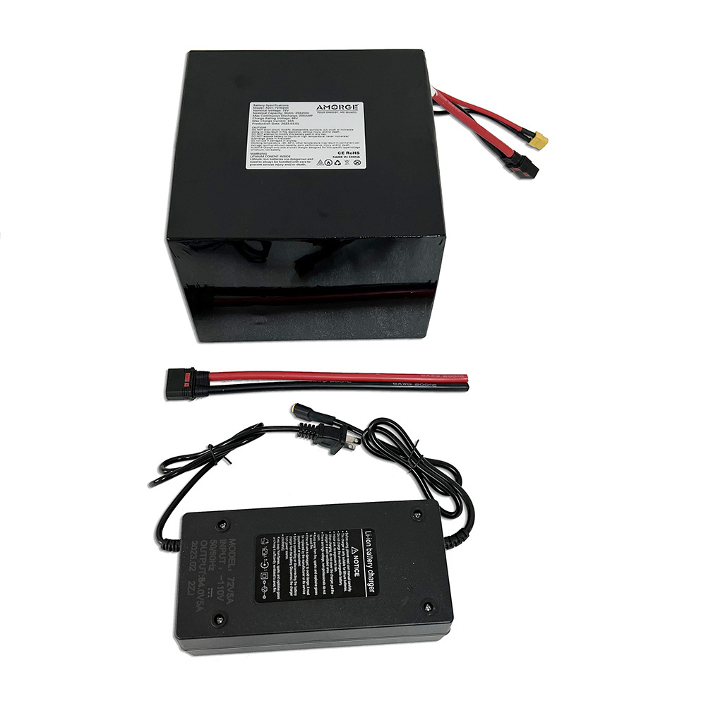 72v 36AH 200A battery  with  Bluetooth BMS, Copper Nickel Welding,battery holder from Amorge