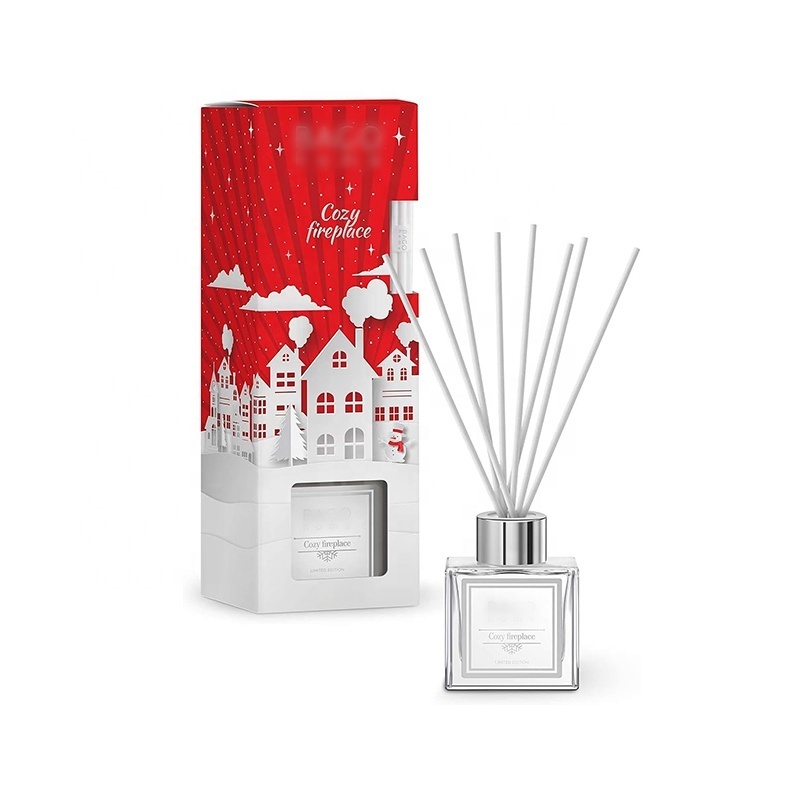 Christmas celebration luxury reed diffuser sets red packaging carton box gift set