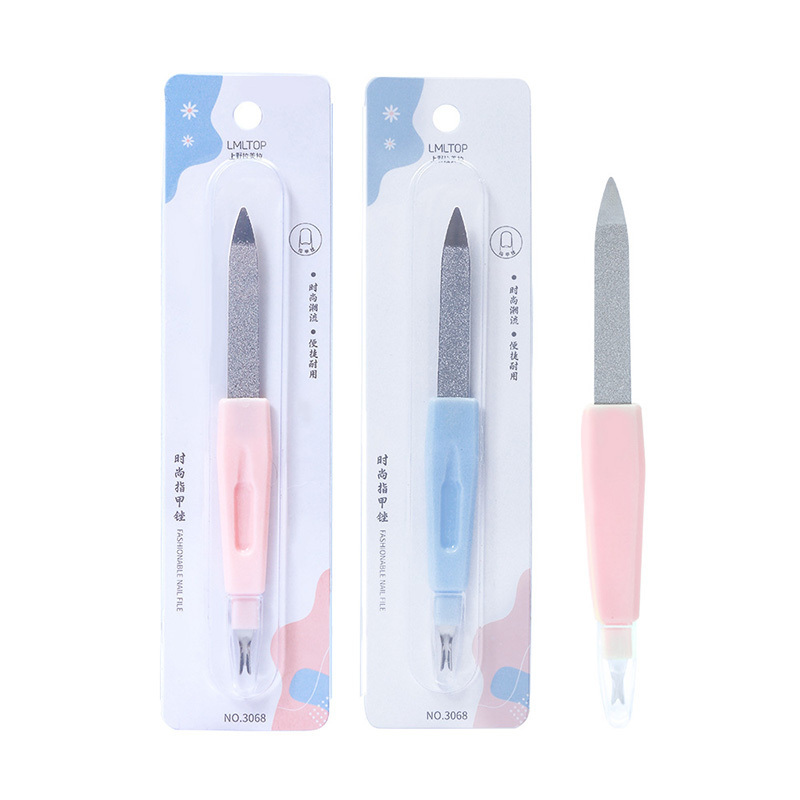 LMLTOP Wholesale Stainless Steel Nail File Tool Manicure Set File Dead Skin Remover Fork Nail File 3068