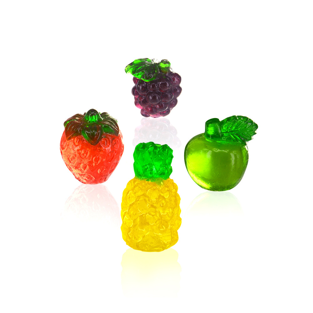 Amos 4D assorted fruit gummy candy 3D sweets soft candy halal gummy jelly soft eyeball penis gummy candy