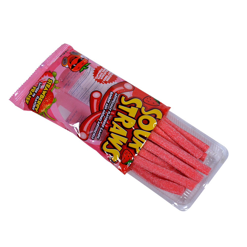 Amos Private Label Sour Fruit Flavor Gummy Candy Wholesale Sweets Strawberry Tubes Candy Supplier