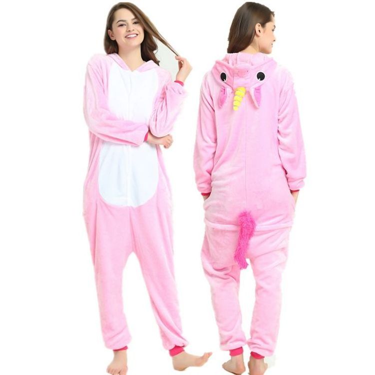 Wholesale Winter Adult Animal Pajamas Custom Plush Flannel Unicorn Pijama Jumpsuit Sleepwear Jumpsuit With Hoodie