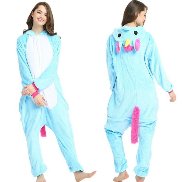 Wholesale Winter Adult Animal Pajamas Custom Plush Flannel Unicorn Pijama Jumpsuit Sleepwear Jumpsuit With Hoodie