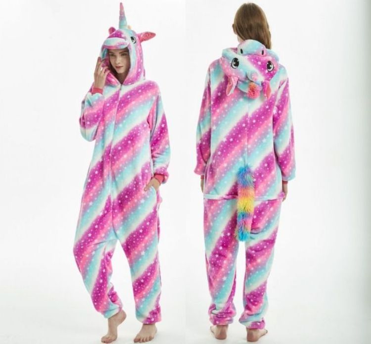 Wholesale Winter Adult Animal Pajamas Custom Plush Flannel Unicorn Pijama Jumpsuit Sleepwear Jumpsuit With Hoodie