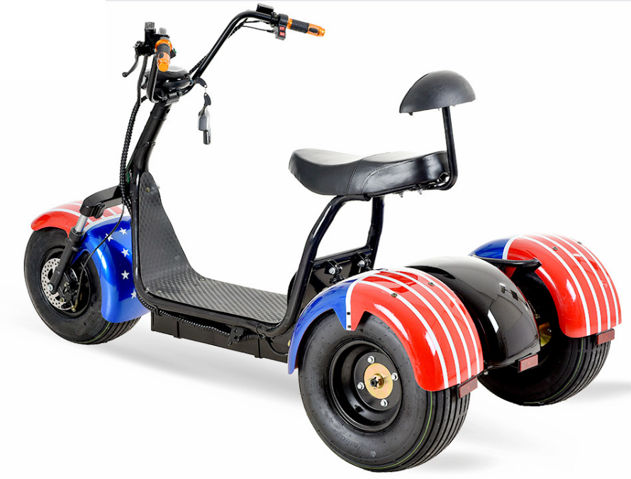 Three wheels big tire trike adult tricycle citycoco tricycle electric scooters 3 wheels 1000W 2000W