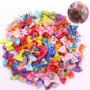 Pet Products Cute Handmade Small Puppy Dog Hair Bows Dog Hair Accessories Flower Bows Grooming Bows for Small Dogs