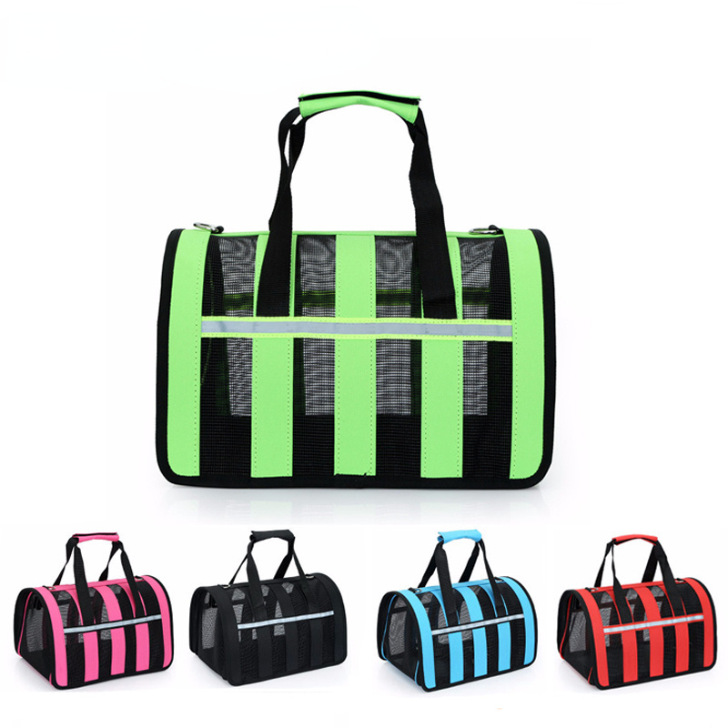 Pet Carrier Bag With Reflective Stripe Travel Bag Portable Carrier Purse Pet Cat Small Dog Breathable Handbag